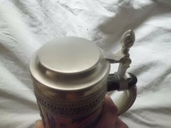 Krásný velký Malovaný Keramický Korbel PIVO - BM-MM Holýšov - 6
