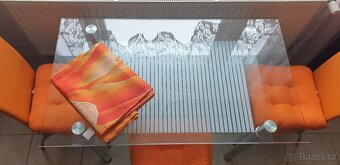 Skleněný stůl + 3x židle - 6