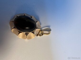 Krásný zlatý prsten & přívěsek - tygří oko - 6