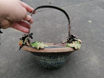 Predám keramická váza a košík - 6