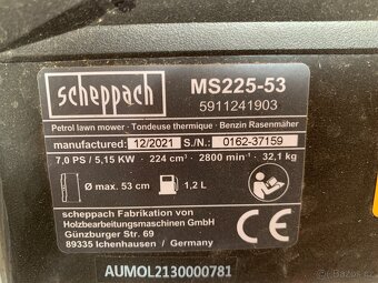 Scheppach MS 225-53 travní sekačka 4v1 s pojezdem - 6
