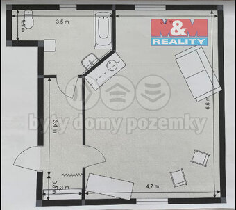Pronájem bytu 1+kk, 40 m², Soutice - 6