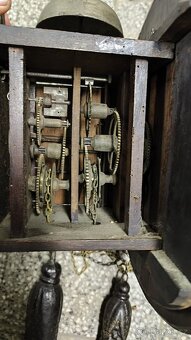 starožitné  velké hodiny schwarzwald "polodřeváky" - 6