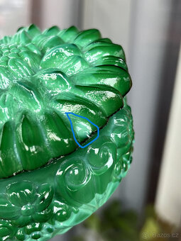 Dóza Ingrid malachitové jade sklo Curt Schlevogt - 6