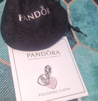 Pandora Mum přívěsek na náramek růžové srdíčko 925 - 6