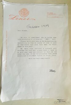 Panenka Lenci Susana 1978 Certifikát - 6