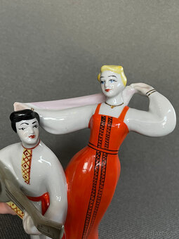 Porcelánová soška Ruský tanec 16.5 cm, Polonne USSR - 6