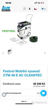 Festool CTM 48 E AC vysavač s automatickým oklepem - 6