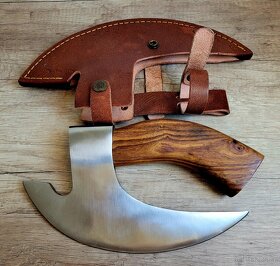 ručně kovaná Vikingská SEKERA s koženým pouzdrem - 6