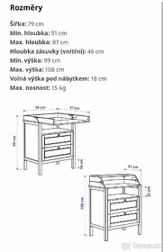 Přebalovací komoda / stůl IKEA SUNDVIK - 6