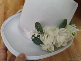 Svatební výzdoba na auta bílá eukalyptus - 6