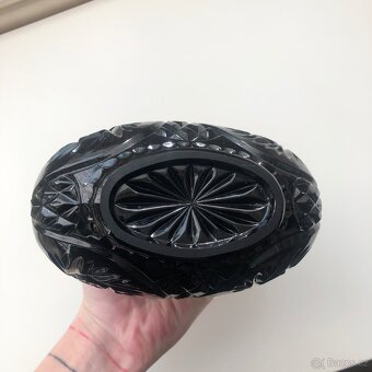 Černý broušený košík Bohemia - 6