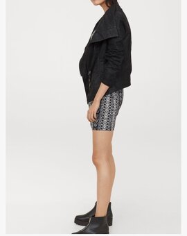 H&M motorkářská bunda, křivák koženka semiš S/36 - 6