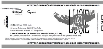 Lucie 9.12. O2 arena Praha, 2 nebo 4 kusy vstupenek - 6