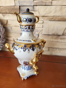 PORCELÁNOVÝ SAMOVAR RUSKÝ- 3 ČÁSTI ; ZNAČENO - 6