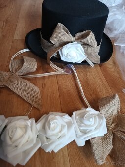 Svatební výzdoba na auta - pěnová bílá růže - 6