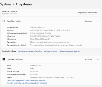 Herní PC - Intel Core i5 10400F, RTX 3070, 32 GB RAM, záruka - 6