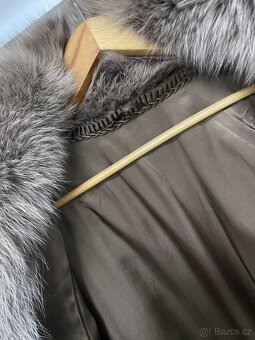 Luxusní kabát z pravé stříbrné lišky – Silver Fox – VEL. 48 - 6