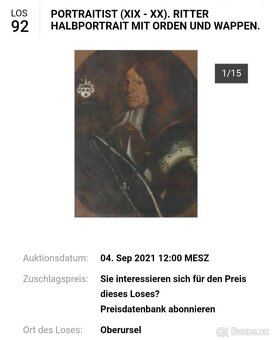 Starý obraz Komtura Řádu německých rytířů - 6