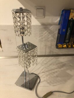 Krásná křišťálová stolní lampa a závěsná lampička - 6