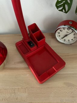 Retro lampička, červená, držák na tužky, 80. léta - 6