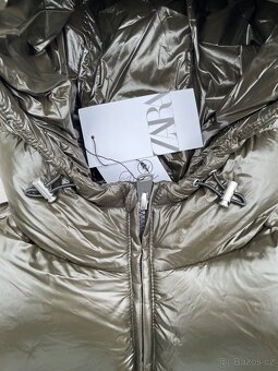 Zara Péřová Zimní Bunda Tmavě Zelená | Puffer Jacket Dark Gr - 6