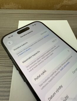 Apple iPhone 15 Pro 256GB černý TOP stav, baterie 100% - 6