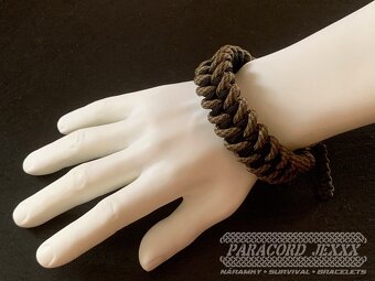 Paracord náramek (20 cm) gold - blue - black - 6