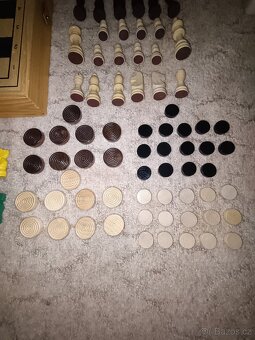 Dřevěná sada her – Backgammon & Mlýn + návody+šachy - 6