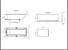 Akrylátová vana 140x70 NOVÁ  - 6