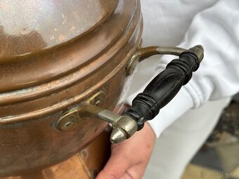 Skvostný starožitný měděný uhlák originální kus - 6