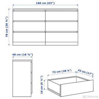 Komoda Ikea Malm 6 zásuvek - 6