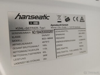 Kombinovaná chladnička s mrazákem Hanseatic / 142cm - 6