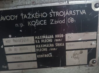 Nůžky tabulové na plech NTP 1000/2,58 - 6