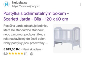 Dětská postýlka Scarlett Jarda 120x60 - 6