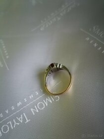 Zlatý luxusní prsten s Diamanty a Rubinem - 6