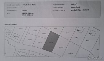 Prodej stavebního pozemku - Nový Malín 766m2 - 6