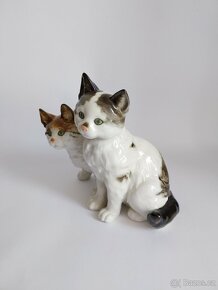 Velká porcelánová figura dvou koček Hutschenreuhter -Německo - 6