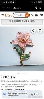 Krásná velká  retro /vintage brož,nenošená - 6