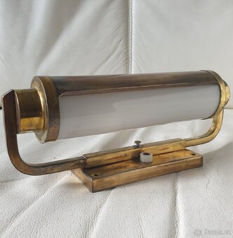 Starožitná nástěnná lampička art deco válec mosaz - 6