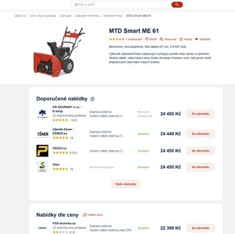 Sněhová (sněžná) fréza MTD ME 61 - 6