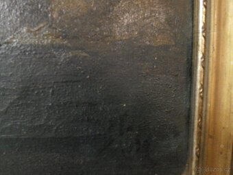 Starý obraz, krajina, jezero,sig. - 6