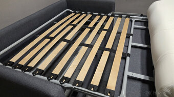 Nový rozkládací gauč s postelí šedá látka - 6