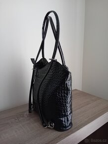 Genuine Leather dámská kabelka batůžek 2v1 kožená nová - 6