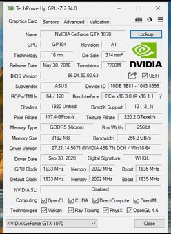 Grafická karta GTX 1070 Asus Strix O8G - 6