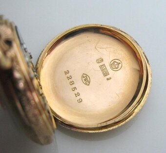 KRÁSNÉ 14K CELOZLATÉ KAPESNÍ HODINKY IWC SCHAFFHAUSEN - 6