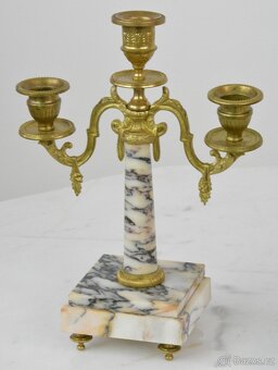 Starožitné sloupové hodiny France se svícny 1870 - 6