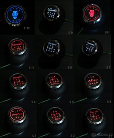 LED podsvícená hlavice řadicí páky potažená kůží Alfa Romeo - 6