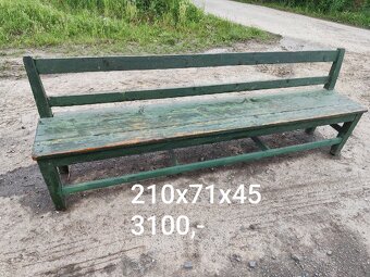 Staré dřevěné lavice - ceny a rozměry u foto - 6