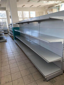 Použité kovové obchodní jednostranné regály AKCE - 6